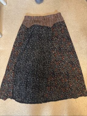 Mystree Navy Lined Skirt with Striped Waistband